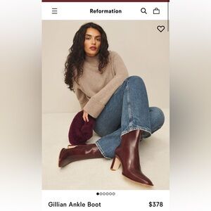 NEW Reformation Gillian Knee High Ankle Boot (Retail $378) - color Ruby SIZE 7